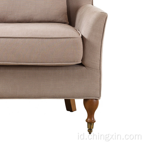 Mid Century Modern Kain Padat Rekreasi Kursi Aksen Bersenjata dengan Kastor